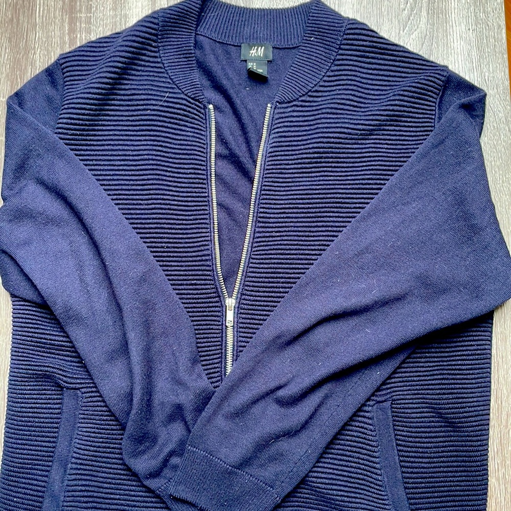 H&M Navy Cardigan with Zip